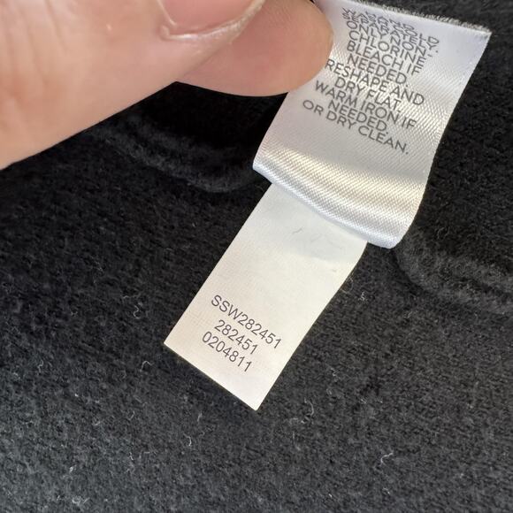 J Jill Cardigan Sweater Womens Medium Black Long Open Front Pocket Cotton Blend - Picture 4 of 8